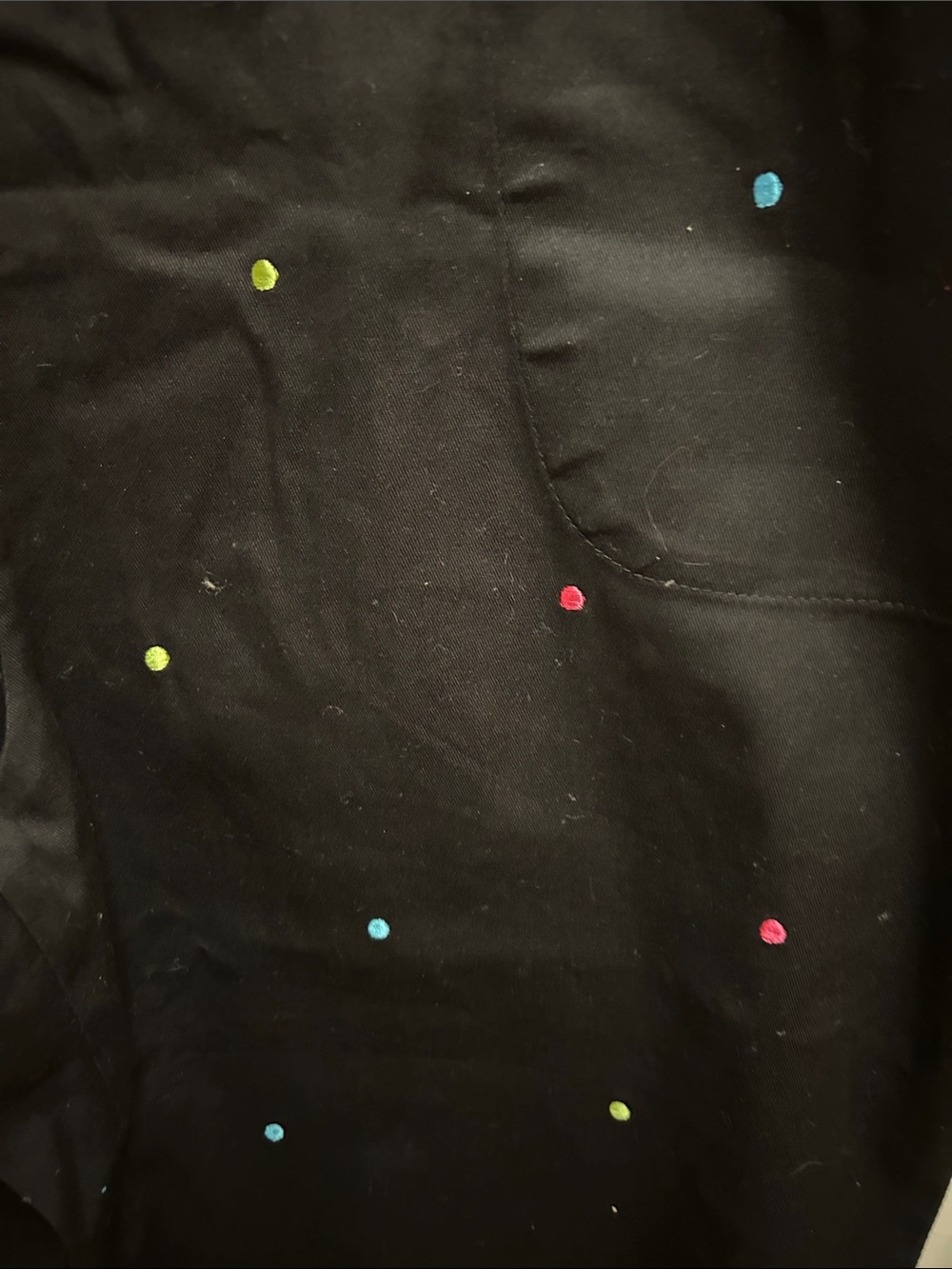 Quacker Factory Black Capri Pants with Neon Dot Embellishments - Picture 2 of 4